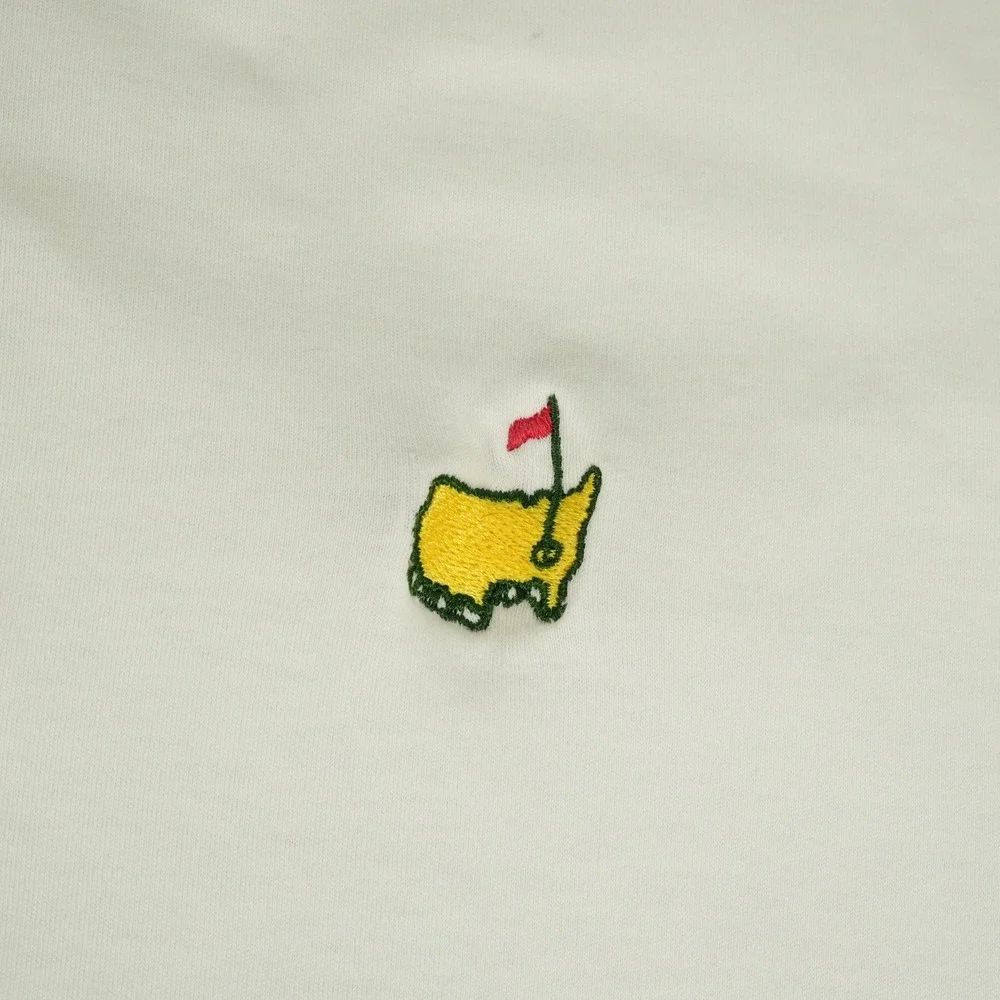 VTG Polo Ralph Lauren Polo Shirt Mens L White Masters Golf Logo Short Sleeve